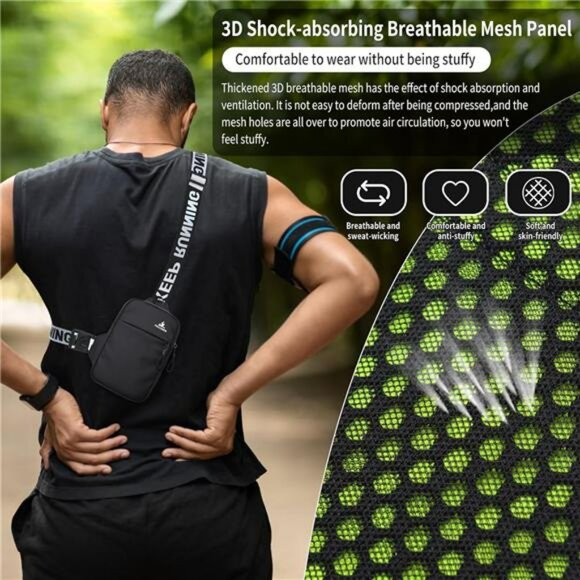 Mini Crossbody Sling Bag Chest Fanny Pack Water Resistant Phone Holder Travel - Picture 3 of 7